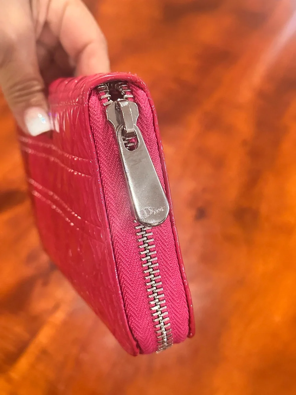 PRISTINE Christian Dior Lady Dior Wallet - Quilted Cannage Hot Pink (Full Set)